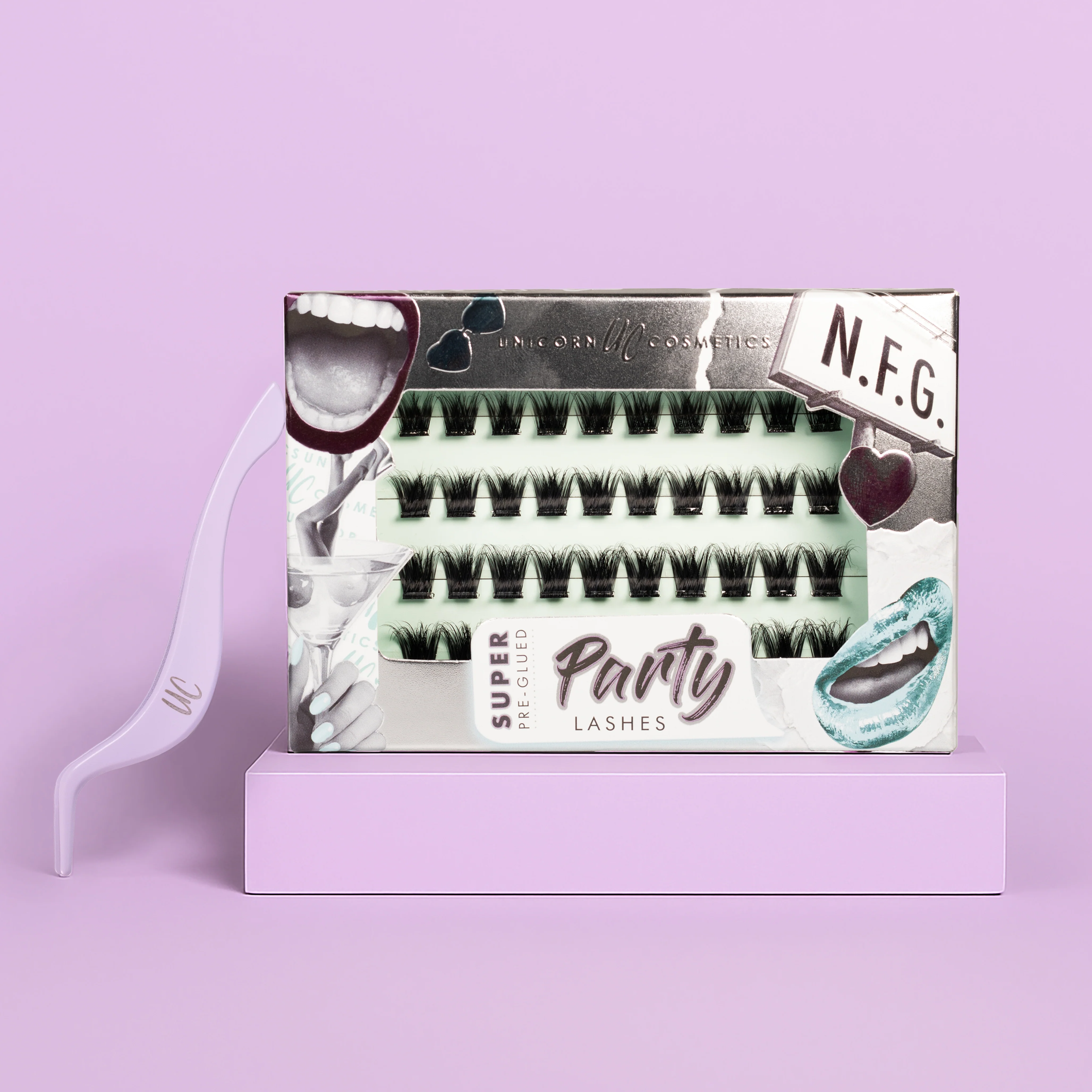 N.F.G. Super Pre-Glued Lashes + Tweezer Duo