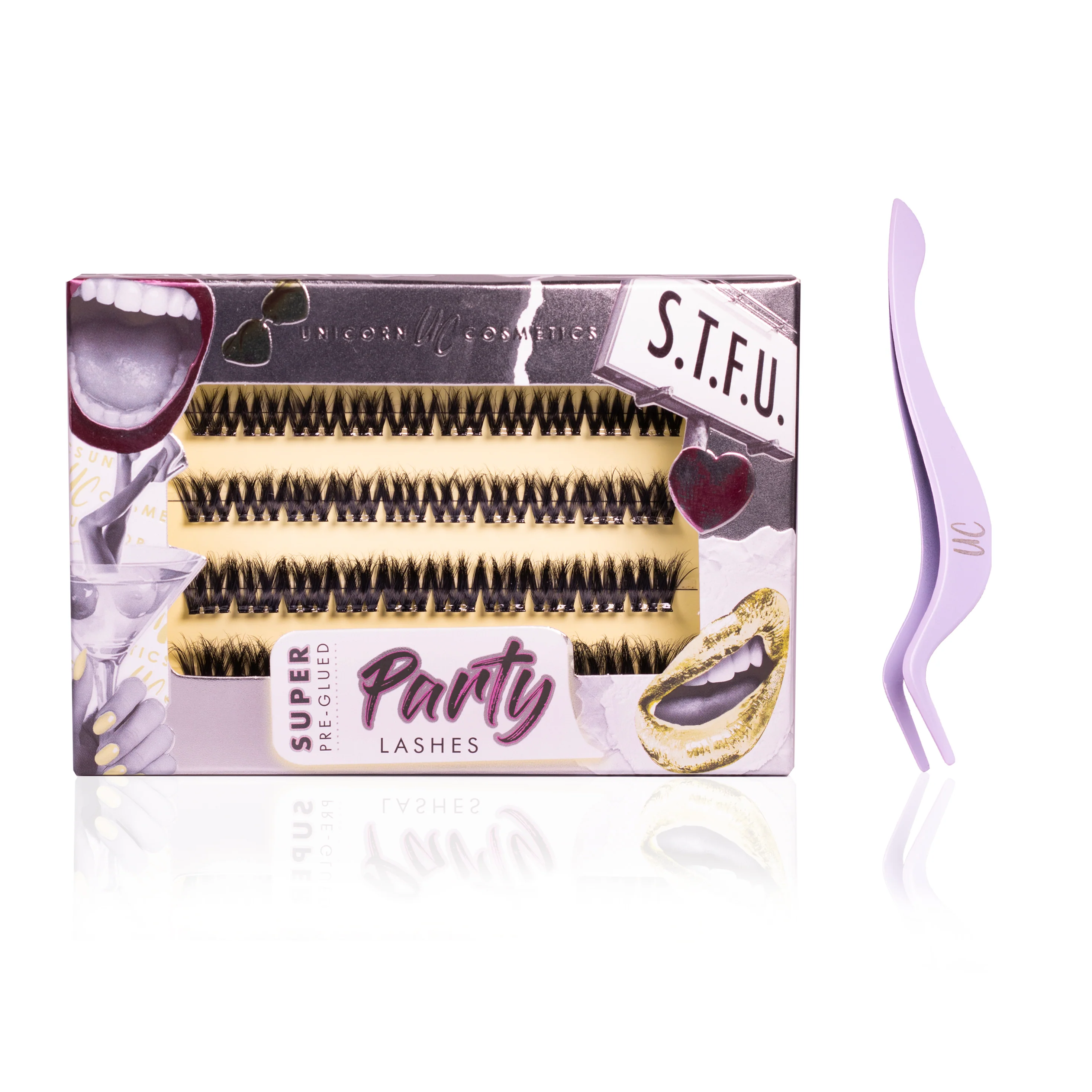 S.T.F.U. Super Pre-Glued Party Lashes + Tweezer Duo - Image 3
